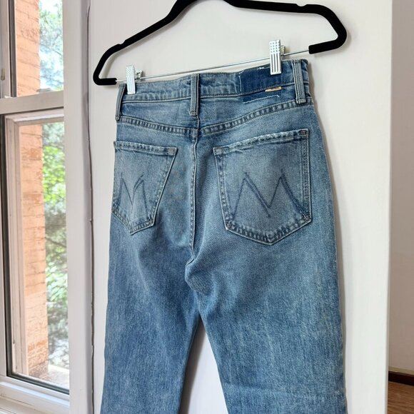 MOTHER Superior The Tripper Flood Fray Jeans Left in Dust Flare Denim Blue 26 - Picture 6 of 17